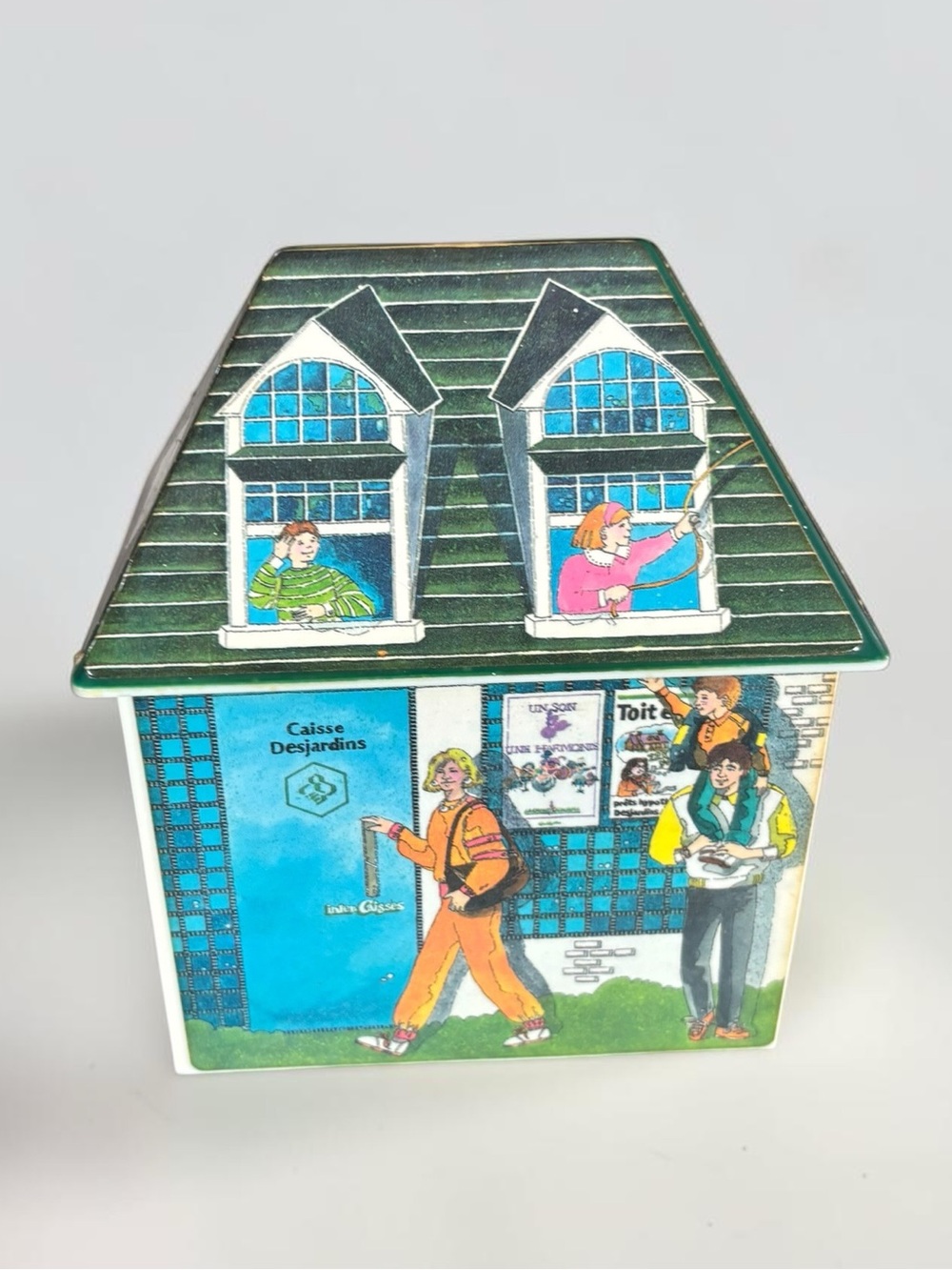 Vintage Desjardins Bank House Coin Bank Quebec Collectible Savings Bank